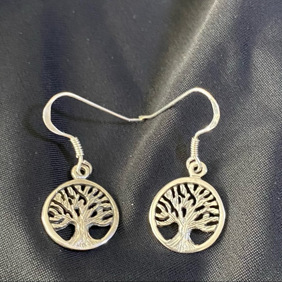 New Sterling Silver Tree of Life Earrings Stamped 925 - Picture 7 of 9